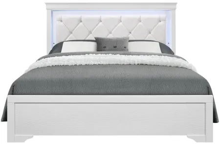 Pompei 4-pc. Bedroom Set in Metallic White by Global Furniture Furniture USA