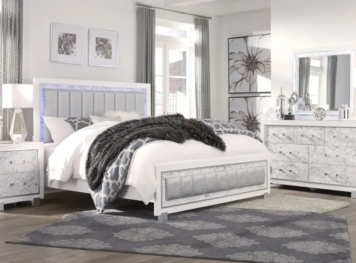 Santorini 4-pc. Bedroom Set in White by Global Furniture Furniture USA