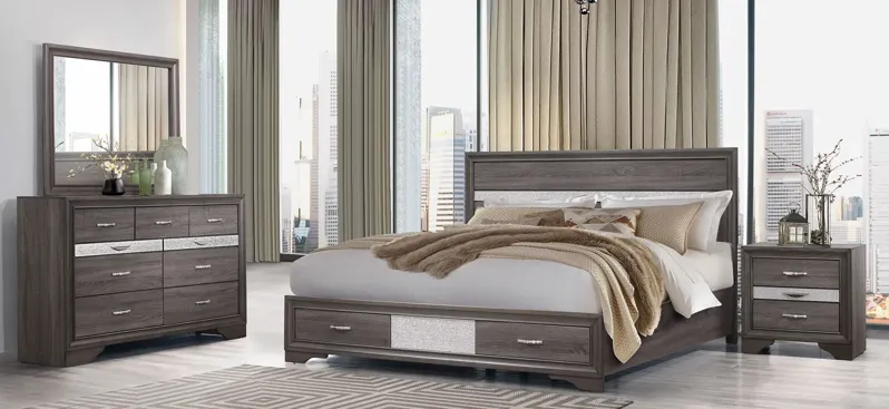 Seville 4-pc. Bedroom Set in Grey by Global Furniture Furniture USA