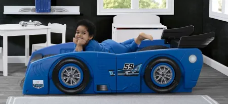 Grand Prix Race Car Bed by Delta Children in Blue by Delta Children