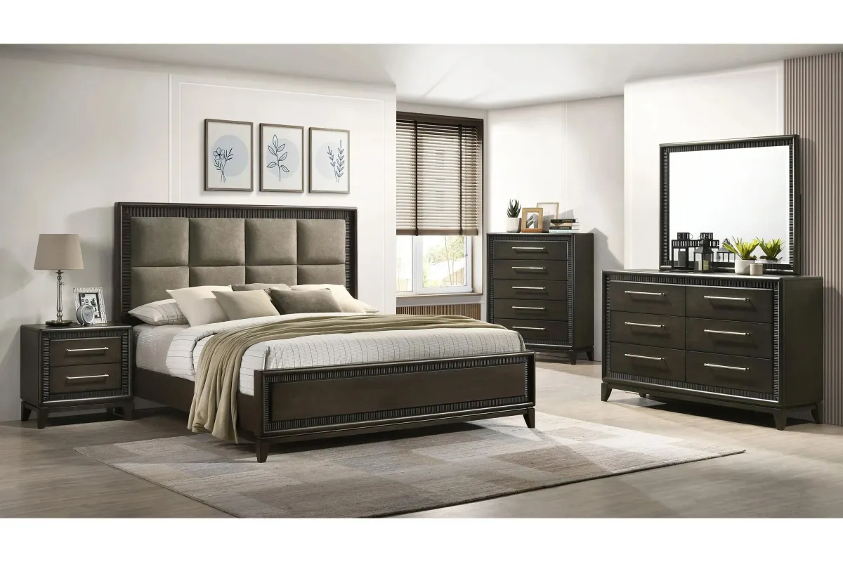 Saratoga 5-pc. Bedroom Set in Mocha by Crown Mark