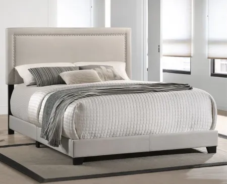 Zion Queen Bed in Zion Fog Fabric by Intercon