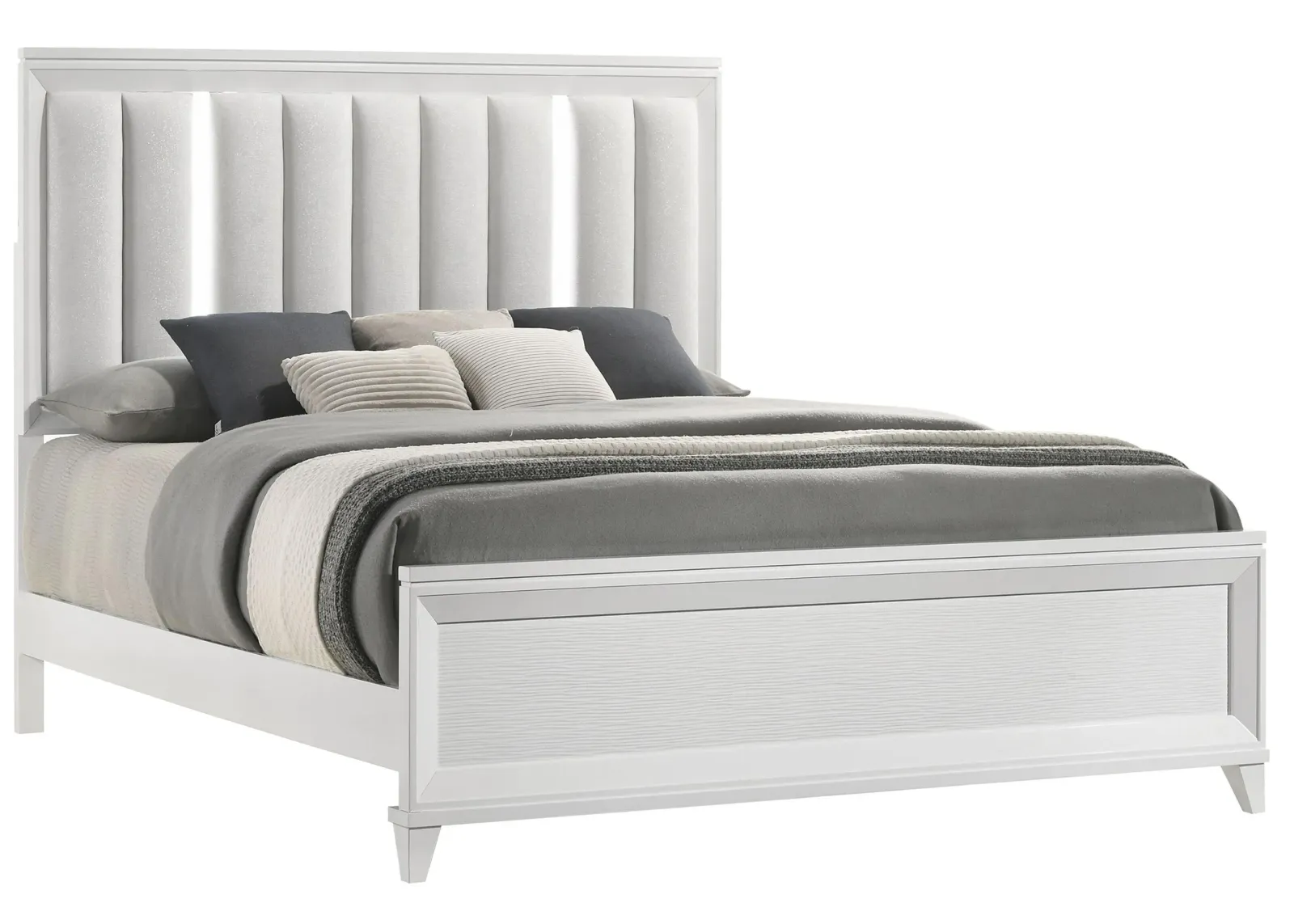 Cressida Bed in Metallic White by Crown Mark