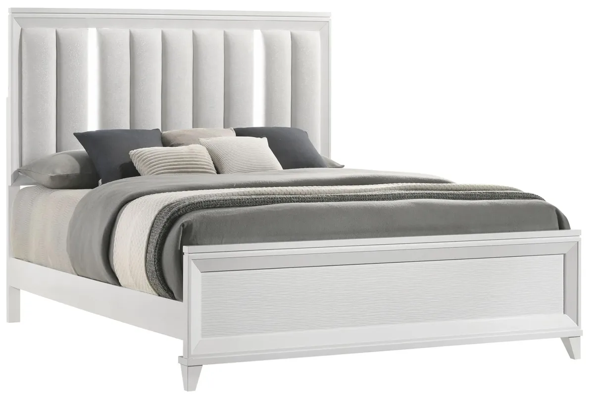 Cressida Bed in Metallic White by Crown Mark