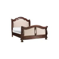 Pembrooke Upholstered Sleigh Bed in Cream by Bellanest