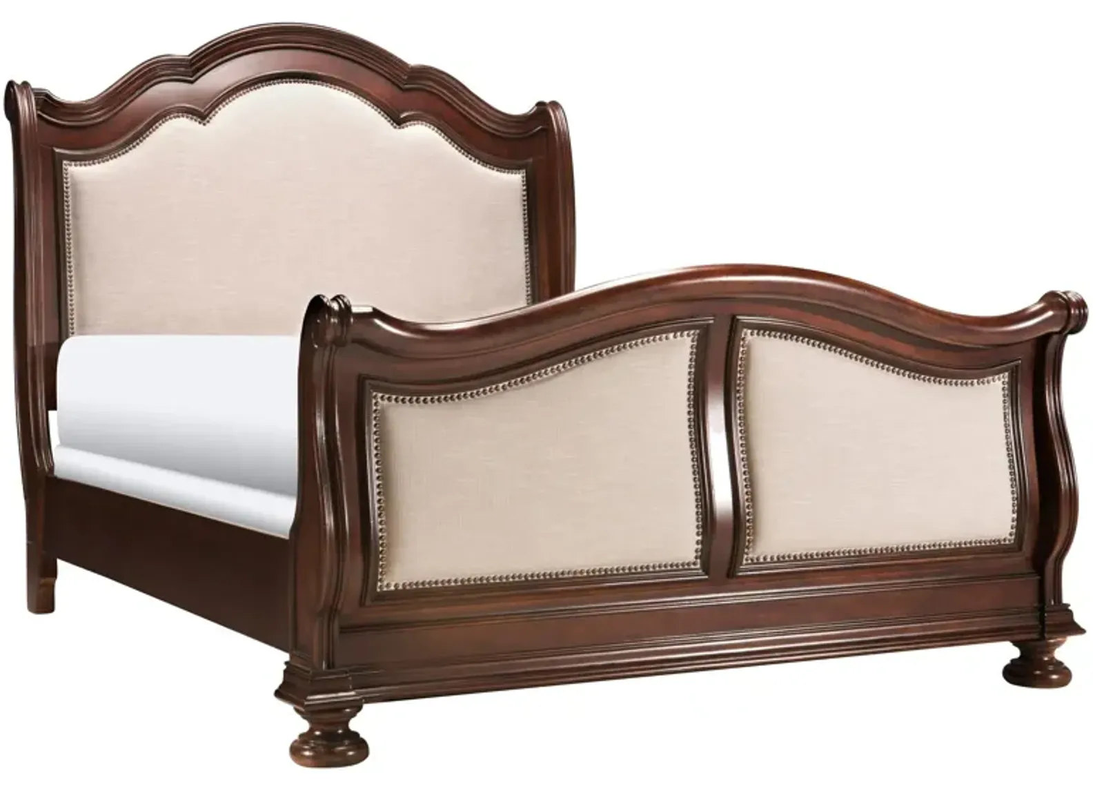 Pembrooke Upholstered Sleigh Bed in Cream by Bellanest