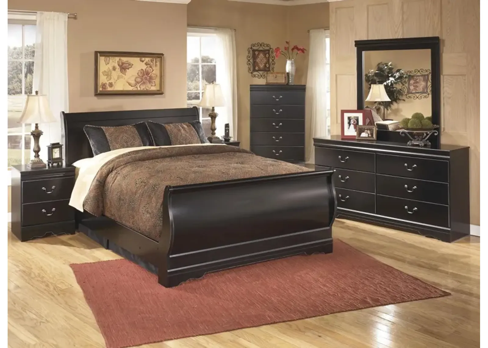 Huey Vineyard 4-pc. Bedroom Set in Black by Ashley Furniture