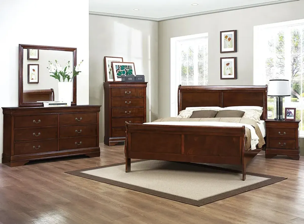 Edina 4-pc Bedroom Set in Brown Cherry by Homelegance