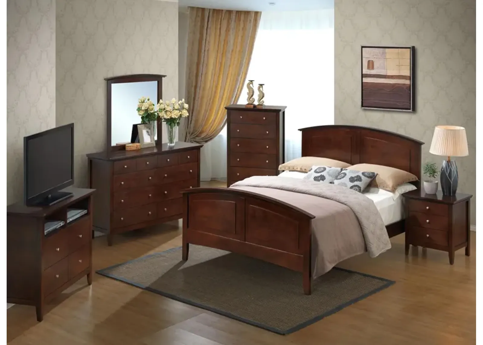 Hammond 4-pc. Bedroom Set in Cappuccino by Glory Furniture