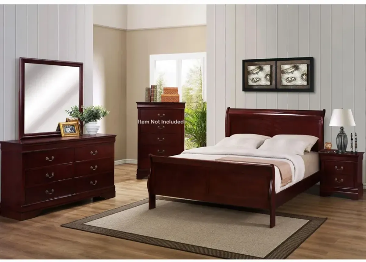 Louis Phillip 4-pc. Bedroom Set in Cherry by Crown Mark