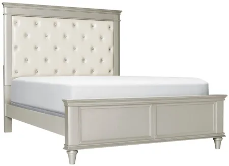 Tiffany Upholstered Bed in Silver by Homelegance