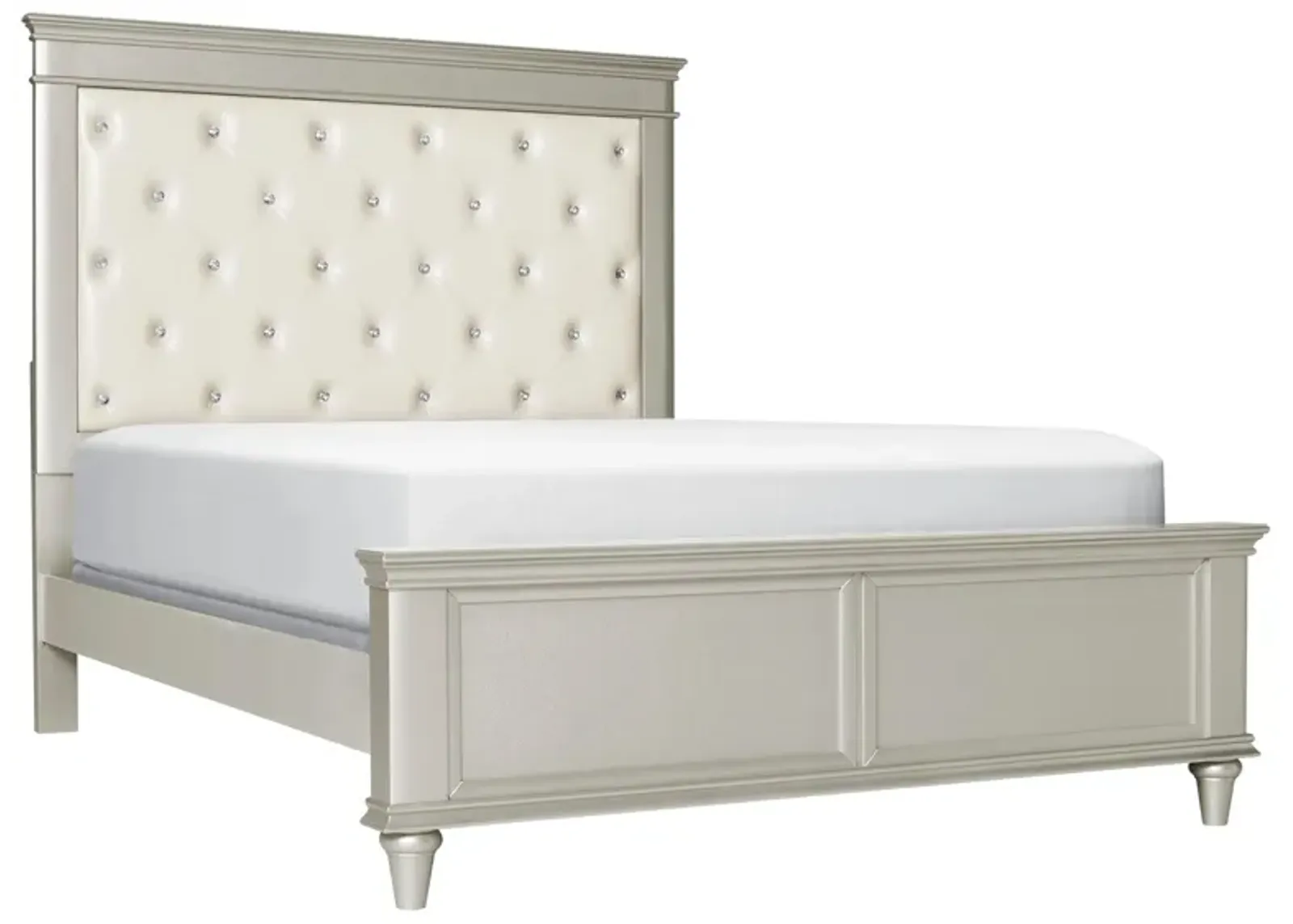 Tiffany Upholstered Bed in Silver by Homelegance