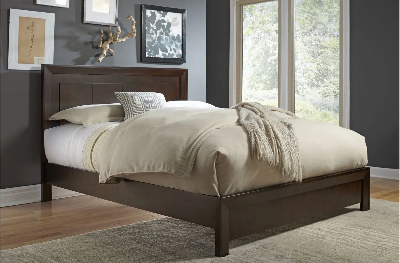 Van Buren Platform Bed in Chocolate Brown by Bellanest