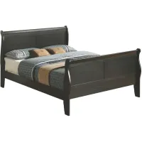 Rossie Sleigh Bed in Black by Glory Furniture