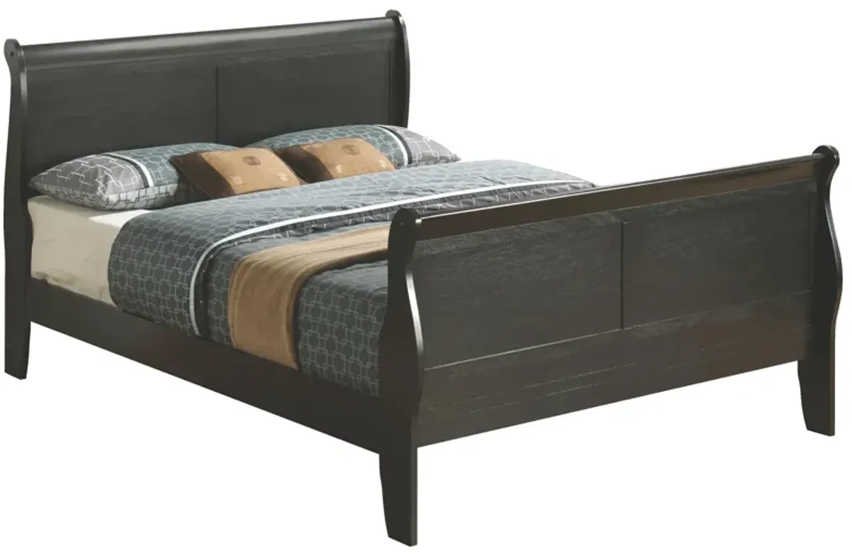 Rossie Sleigh Bed in Black by Glory Furniture