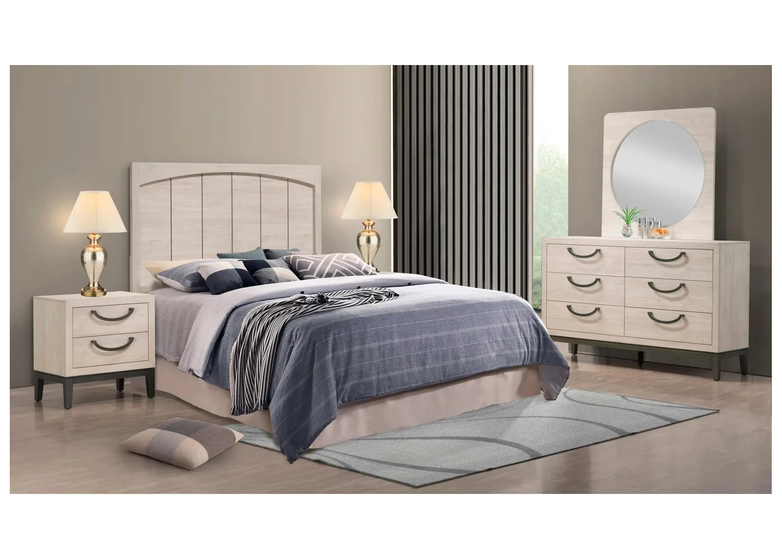 Veda 4pc. Bedroom in Off-White by Crown Mark