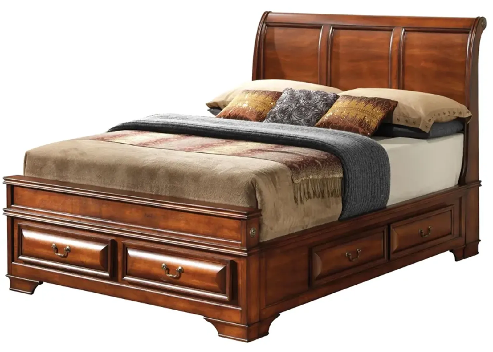 Sarasota Sleigh Bed in Light Cherry by Glory Furniture