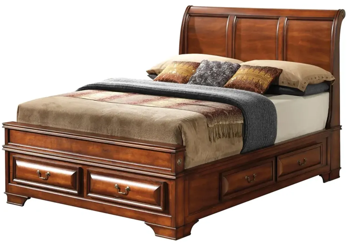 Sarasota Sleigh Bed in Light Cherry by Glory Furniture