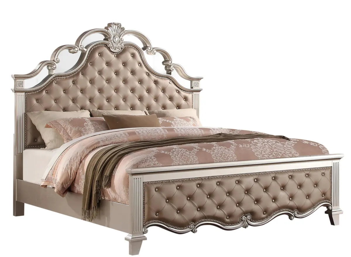 Sonia Bed in Champagne by Cosmos Furniture