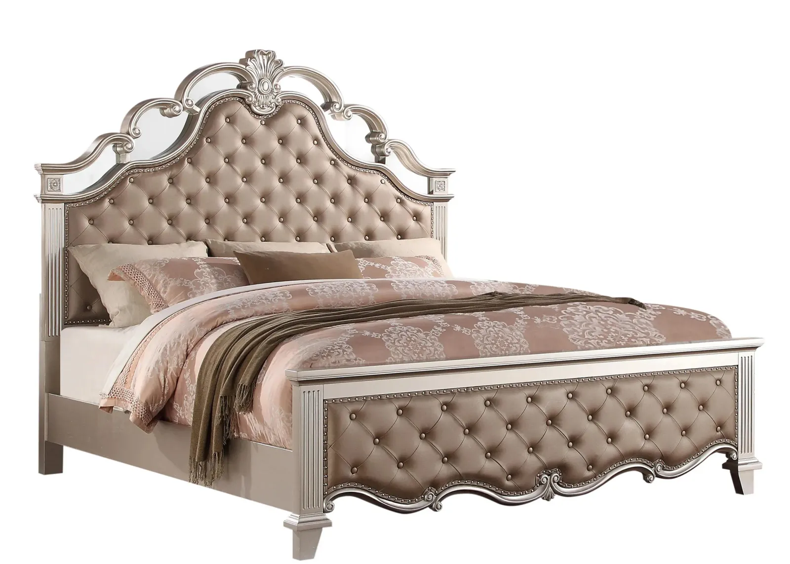 Sonia Bed in Champagne by Cosmos Furniture