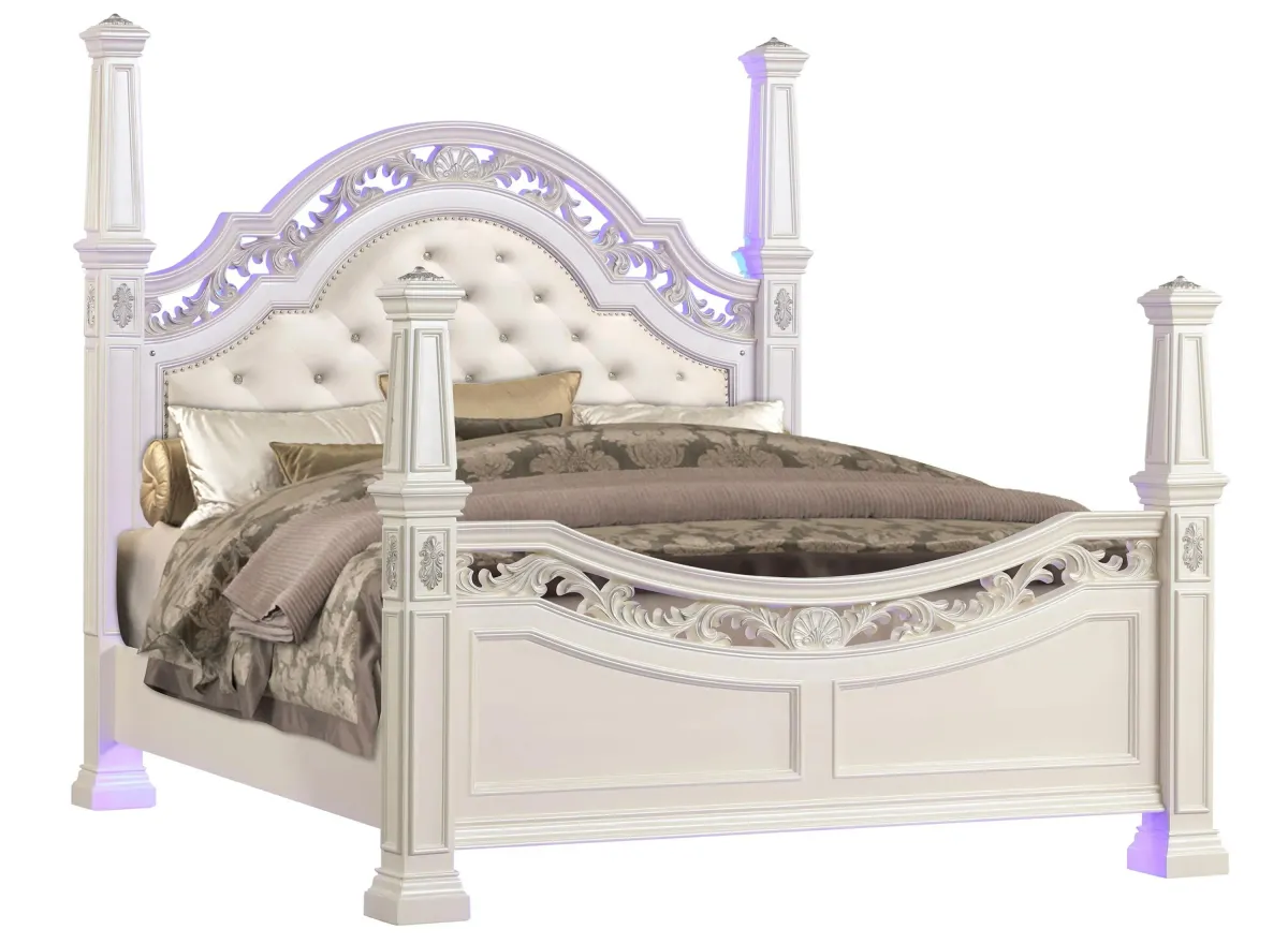 Valentina Bed in Pearl by Cosmos Furniture