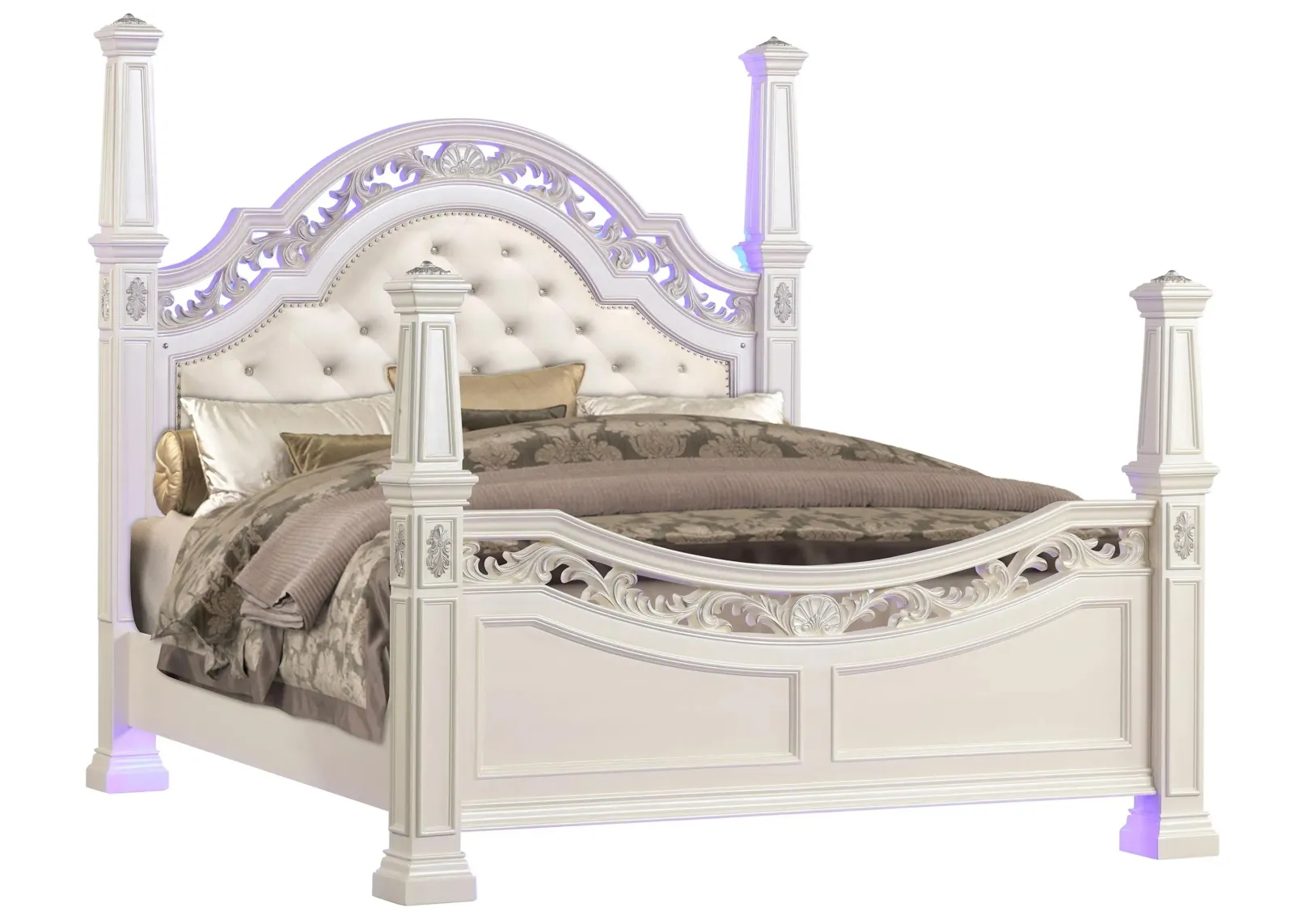 Valentina Bed in Pearl by Cosmos Furniture