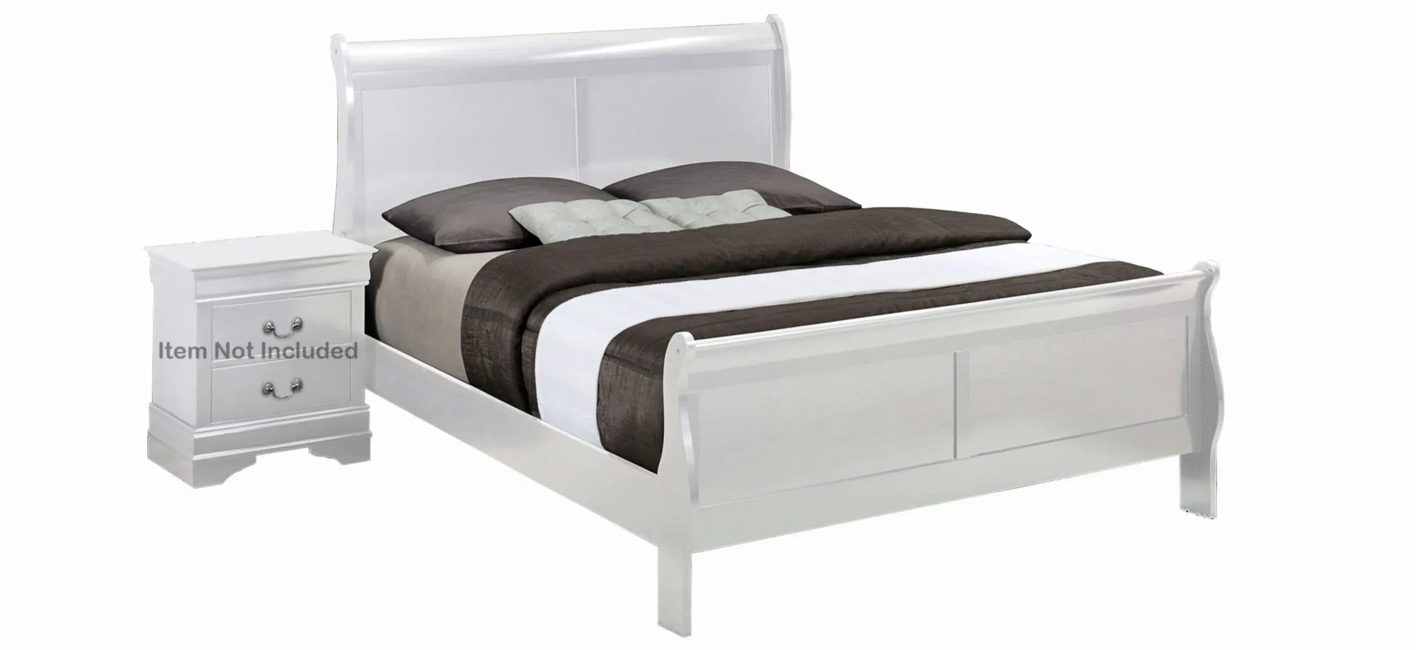 Louis Philip Youth Sleigh Bedroom Set (Black) by Crown Mark