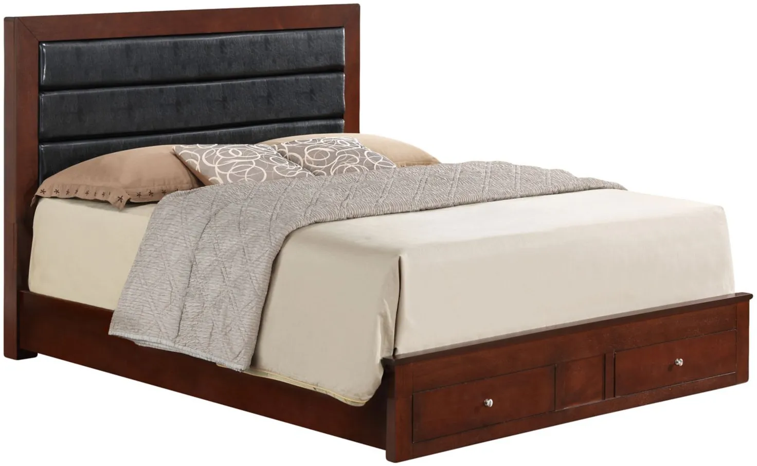 Burlington Full Storage Bed in Cherry by Glory Furniture