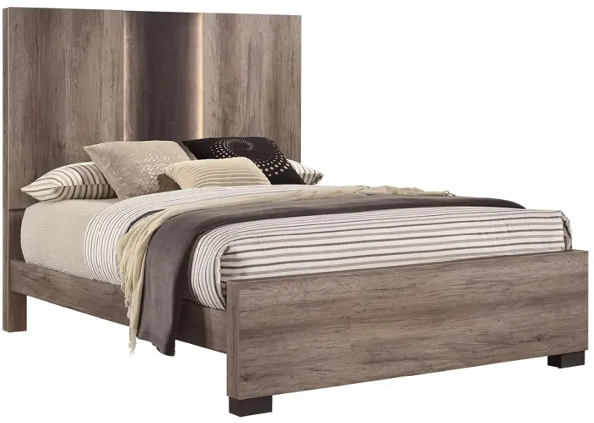 Rangley King Bed in Paper - Gray / Brown 2-Tone by Crown Mark