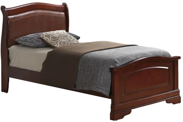 Rossie Upholstered Panel Bed in Cherry by Glory Furniture