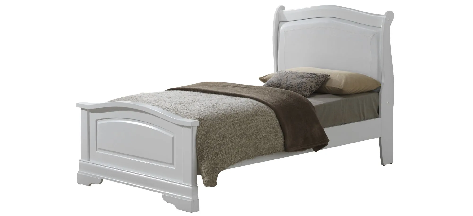 Rossie Upholstered Panel Bed in White by Glory Furniture