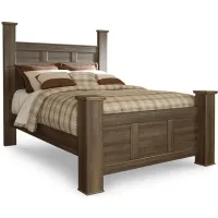 Juararo Queen Poster Bed in Dark Brown by Ashley Furniture