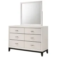Akerson Bedroom Dresser w/Mirror in White by Crown Mark