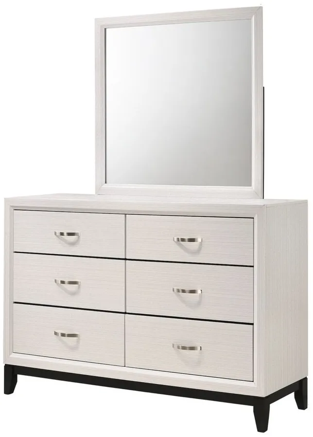 Akerson Bedroom Dresser w/Mirror in White by Crown Mark