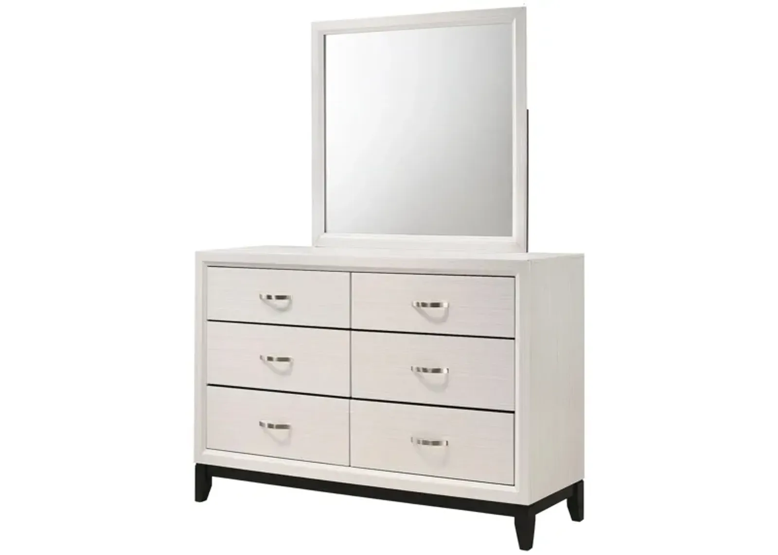 Akerson Bedroom Dresser w/Mirror in White by Crown Mark