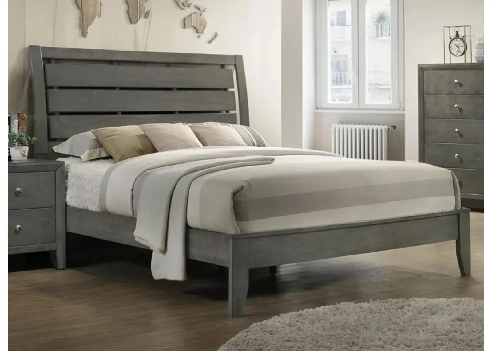 Evan Bed in Grey by Crown Mark