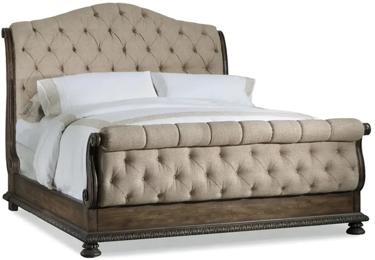 Rhapsody Tufted Bed in Walnut Colored Rustic Finish by Hooker Furniture