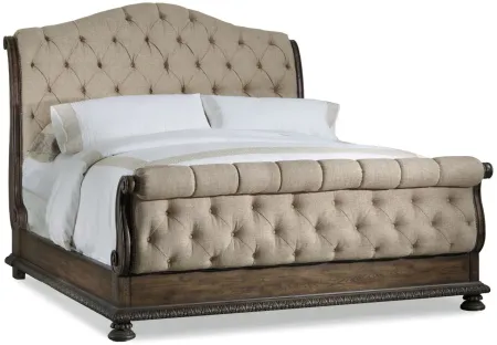 Rhapsody Tufted Bed in Walnut Colored Rustic Finish by Hooker Furniture