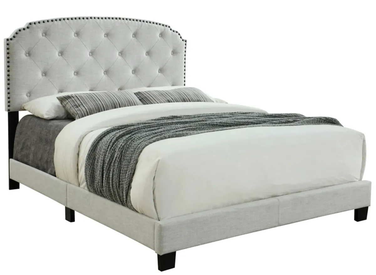 Olivia Upholstered Bed in Off White by Bernards Furniture Group