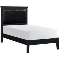 Place Upholstered Bed in Black by Homelegance