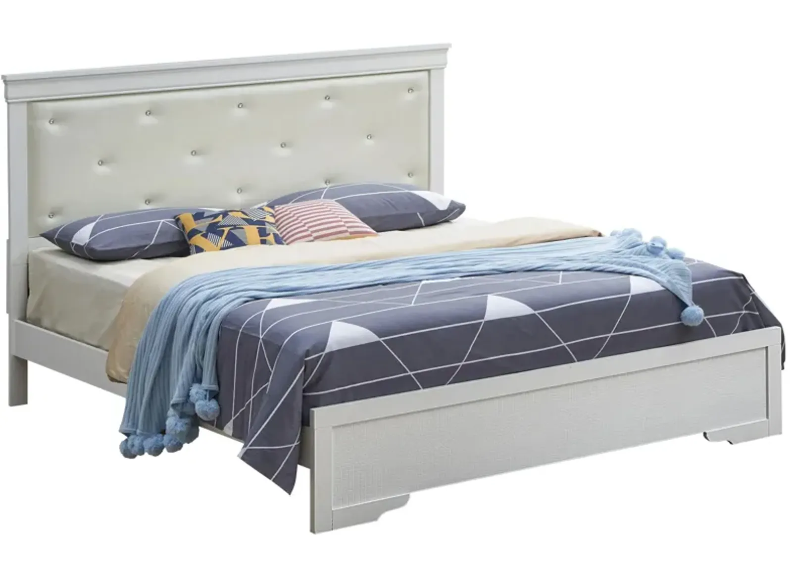 Lorana Queen Bed in Silver Champagne by Glory Furniture