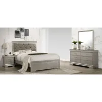 Amalia 4-pc. Bedroom Set in Champagne Silver by Crown Mark