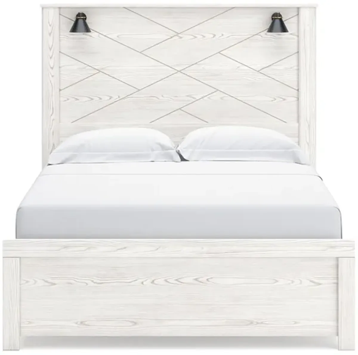 Gerridan Queen Panel Bed in White/Gray by Ashley Furniture