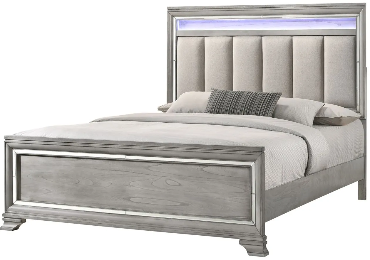 Vail 4-pc. Bedroom Set in Light Gray by Crown Mark