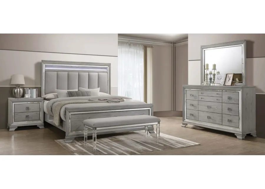 Vail 4-pc. Bedroom Set in Light Gray by Crown Mark