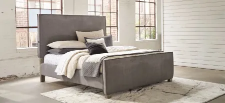 Krystanza Upholstered Panel Bed in Weathered Gray by Ashley Furniture