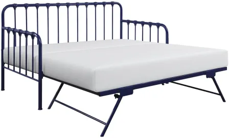 Batavia Metal Daybed with Trundle in Navy Blue by Homelegance
