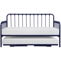 Batavia Metal Daybed with Trundle in Navy Blue by Homelegance