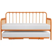 Batavia Metal Daybed with Trundle in Orange by Homelegance