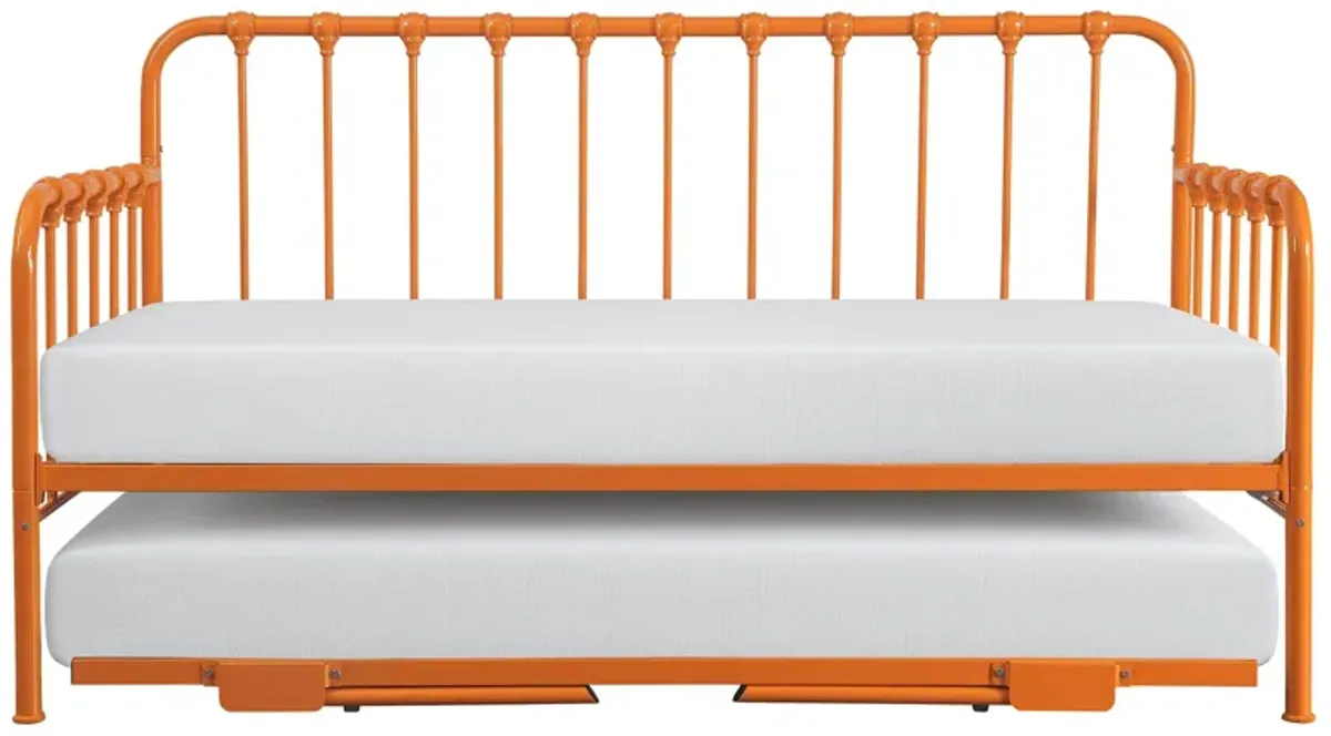 Batavia Metal Daybed With Trundle in Orange by Homelegance